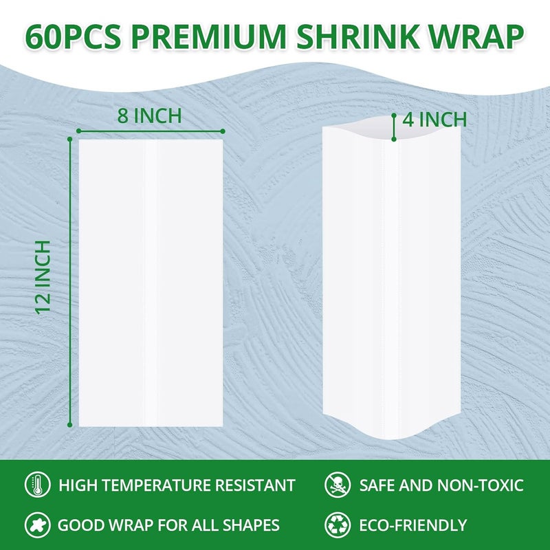 HTVRONT Shrink Wrap for Sublimation Tumblers 8 X 12 Inch - 60PCS Sublimation Shrink Wrap Sleeves, Heat-Resistant Tumbler Shrink Wrap Film - Image 5